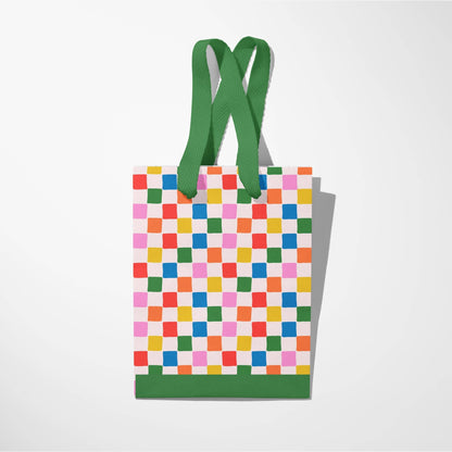 Checkered Colorful Gift Paper Bag Premium | Medium 8x10 - Bria Blair Creative