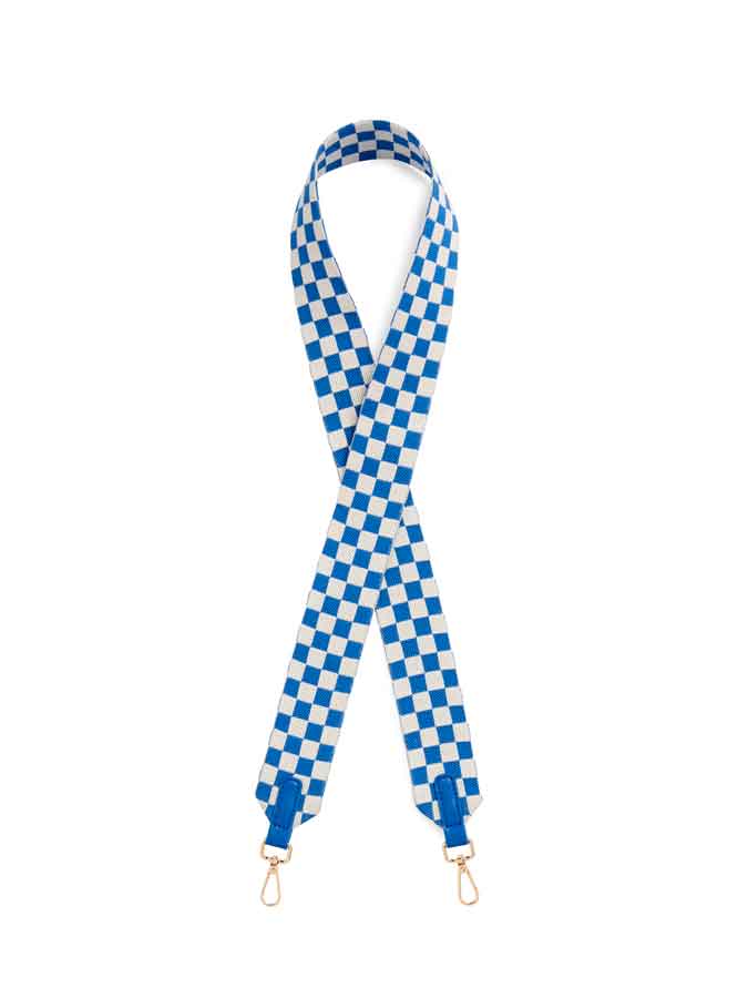 CHECKERED GAME DAY STRAP: BLUE - Bria Blair Creative