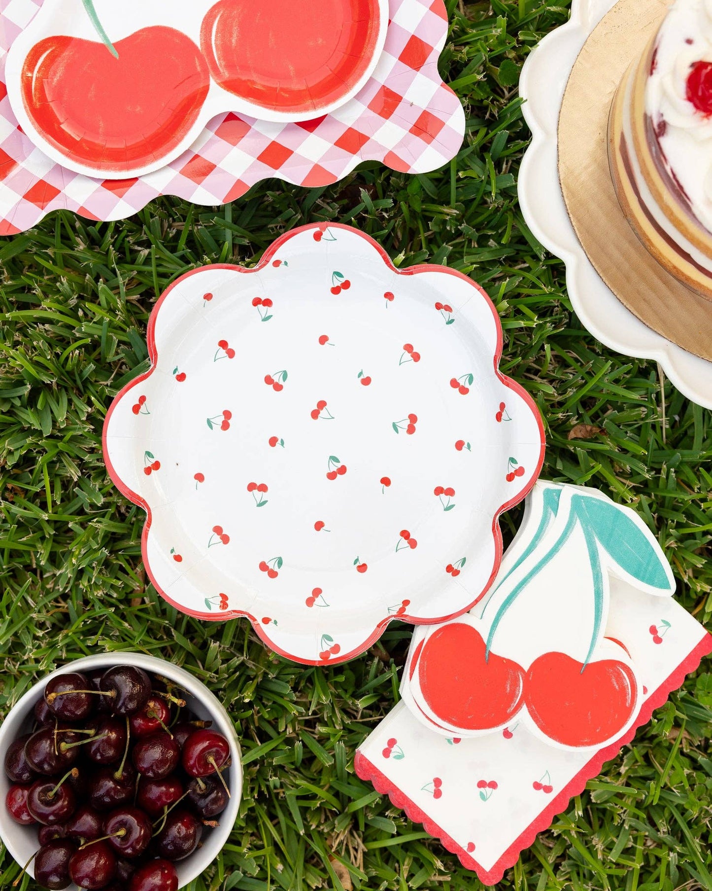 Cherries Dinner Napkin - Bria Blair Creative