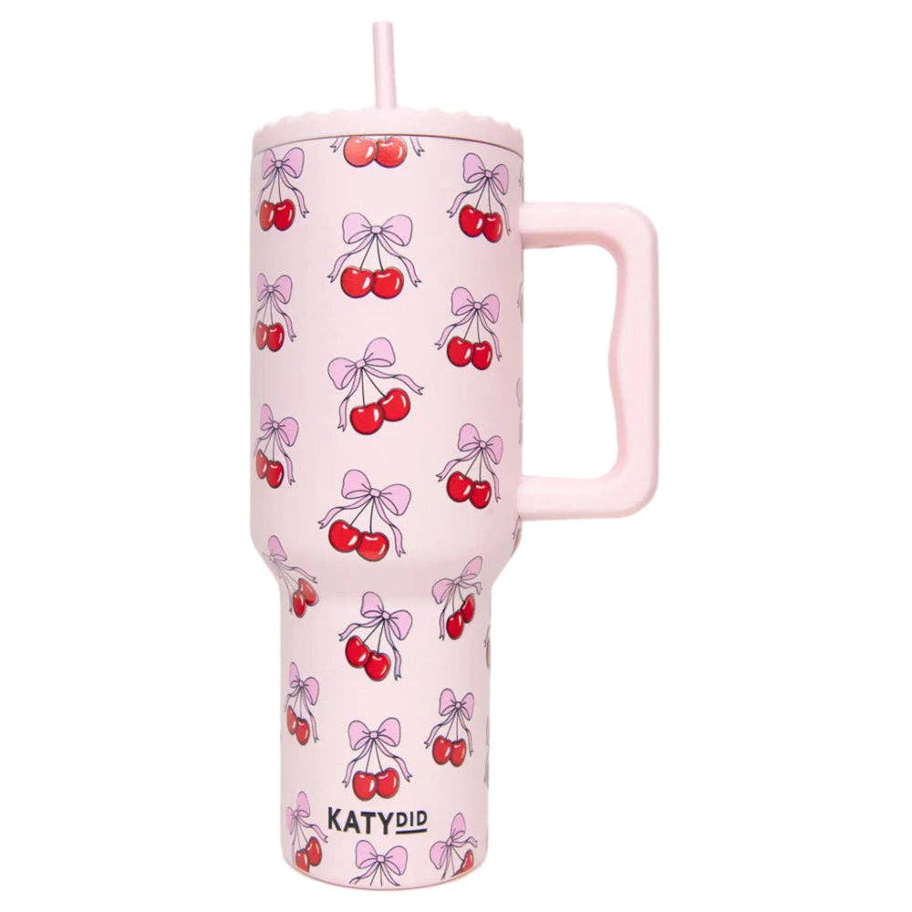 Cherry Bow Wholesale 38 Oz Tumbler Cup: Light Pink - Bria Blair Creative