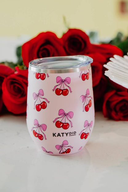 Cherry Bow Wholesale WINE TUMBLER Cup: Light Pink - Bria Blair Creative