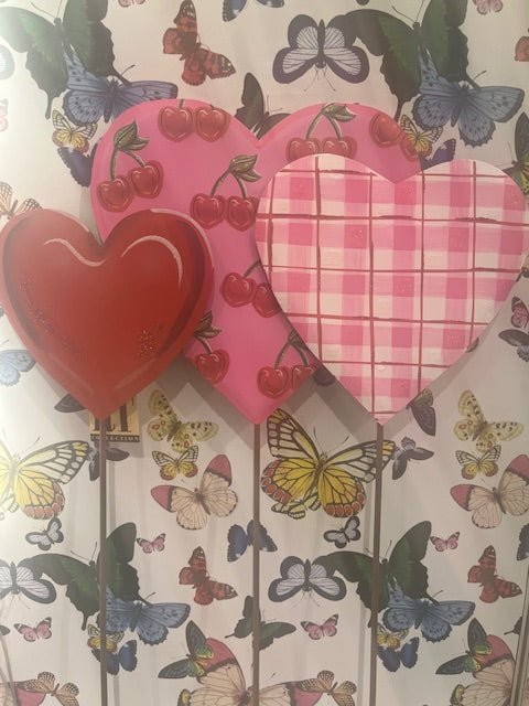 Cherry Heart Trio S/3 Sign - Bria Blair Creative