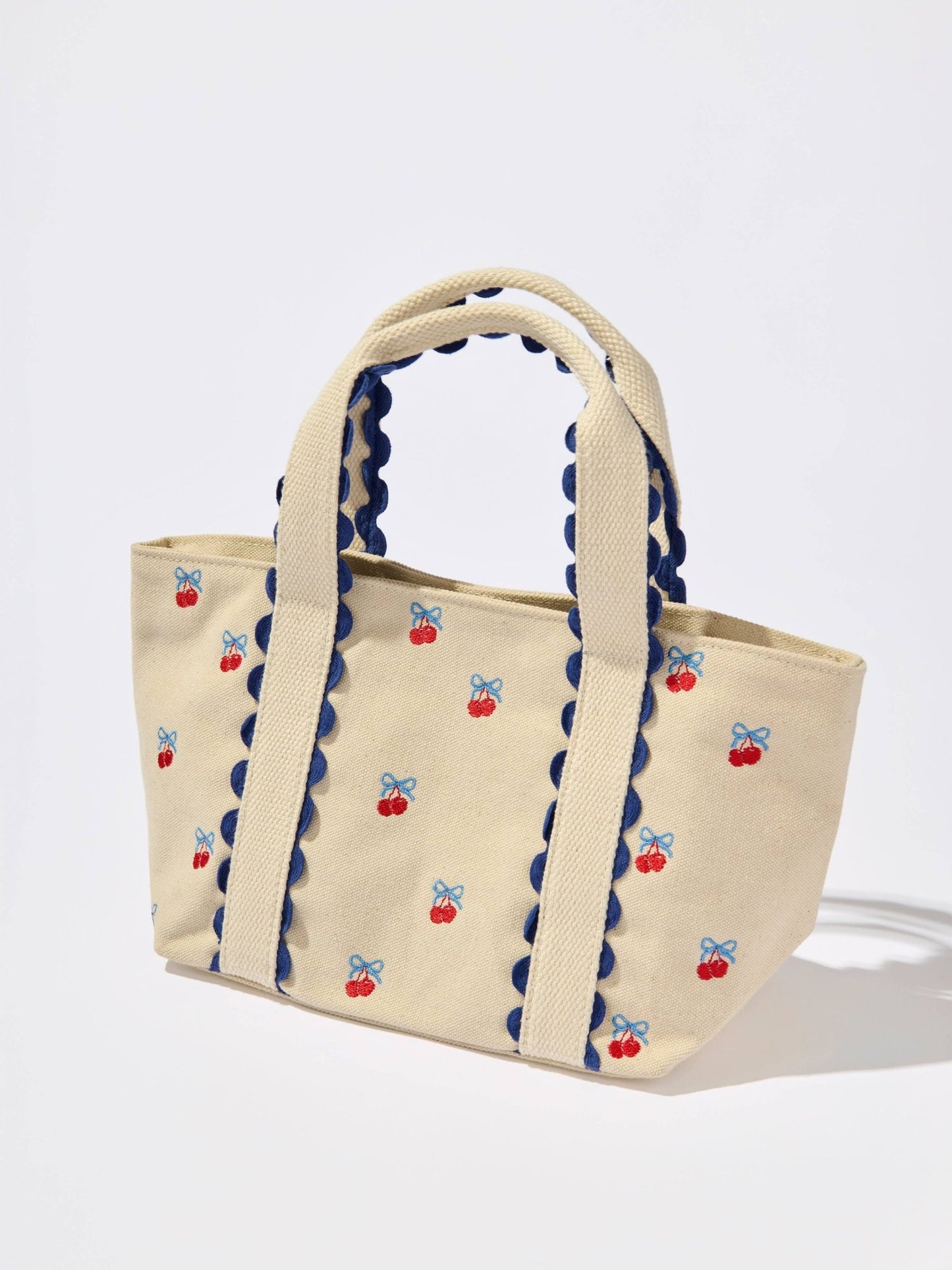CHERRY ICONS MINI TOTE,NATURAL - Bria Blair Creative