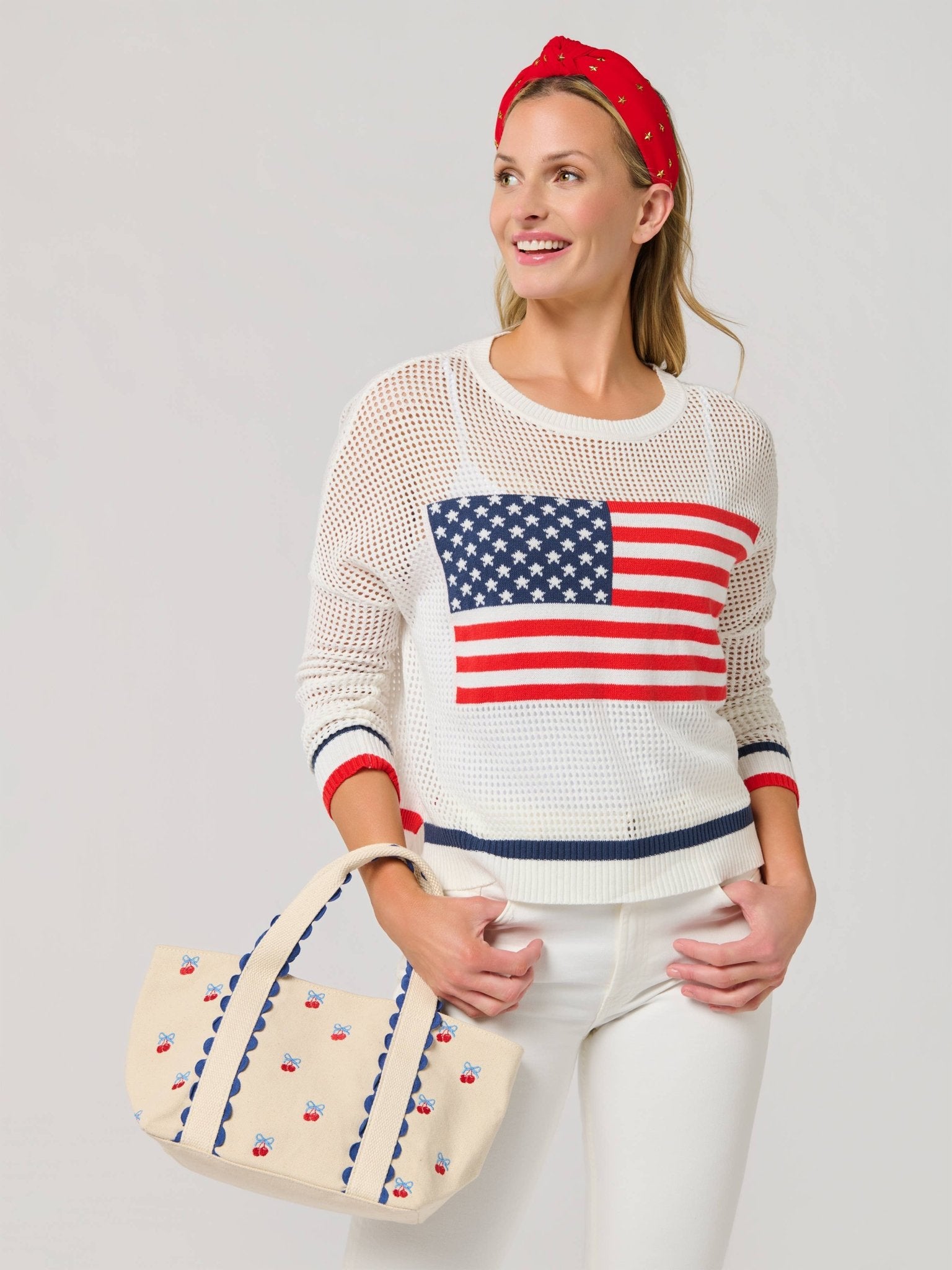 CHERRY ICONS MINI TOTE,NATURAL - Bria Blair Creative