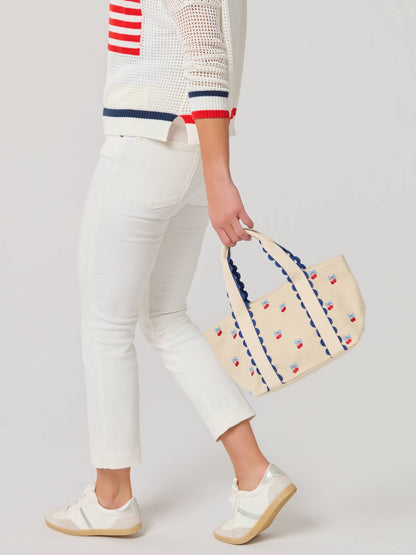 CHERRY ICONS MINI TOTE,NATURAL - Bria Blair Creative