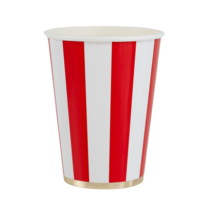 CHERRY RED CABANA STRIPE CUPS - Bria Blair Creative