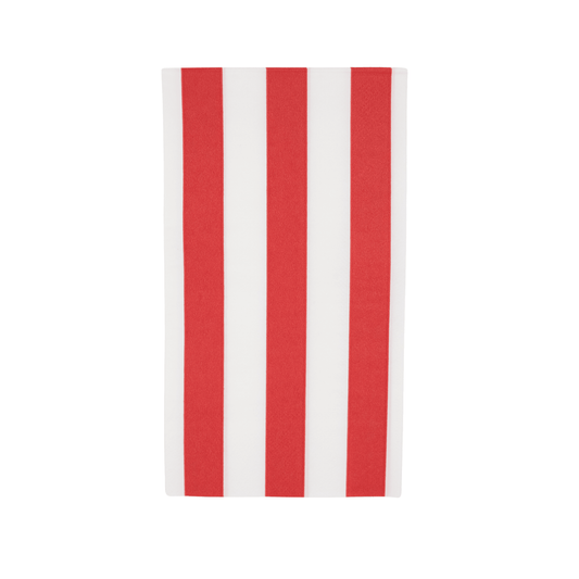 CHERRY RED CABANA STRIPE GUEST TOWELS - Bria Blair Creative