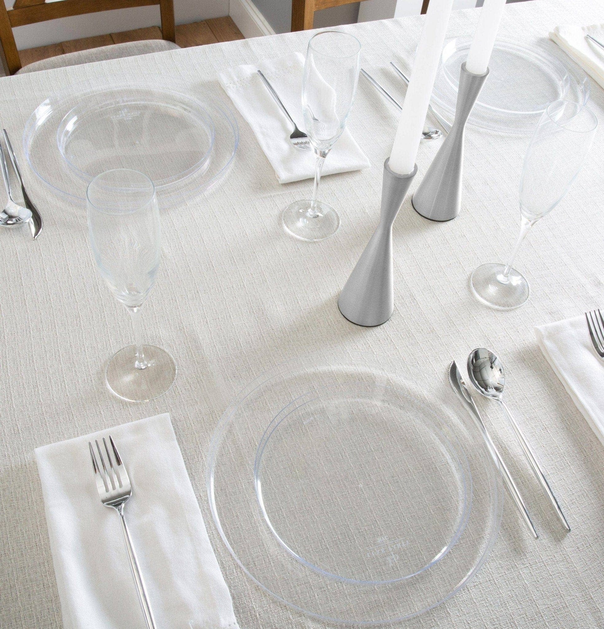 Chic Round Silver Forks | 20 Pieces - Bria Blair Creative