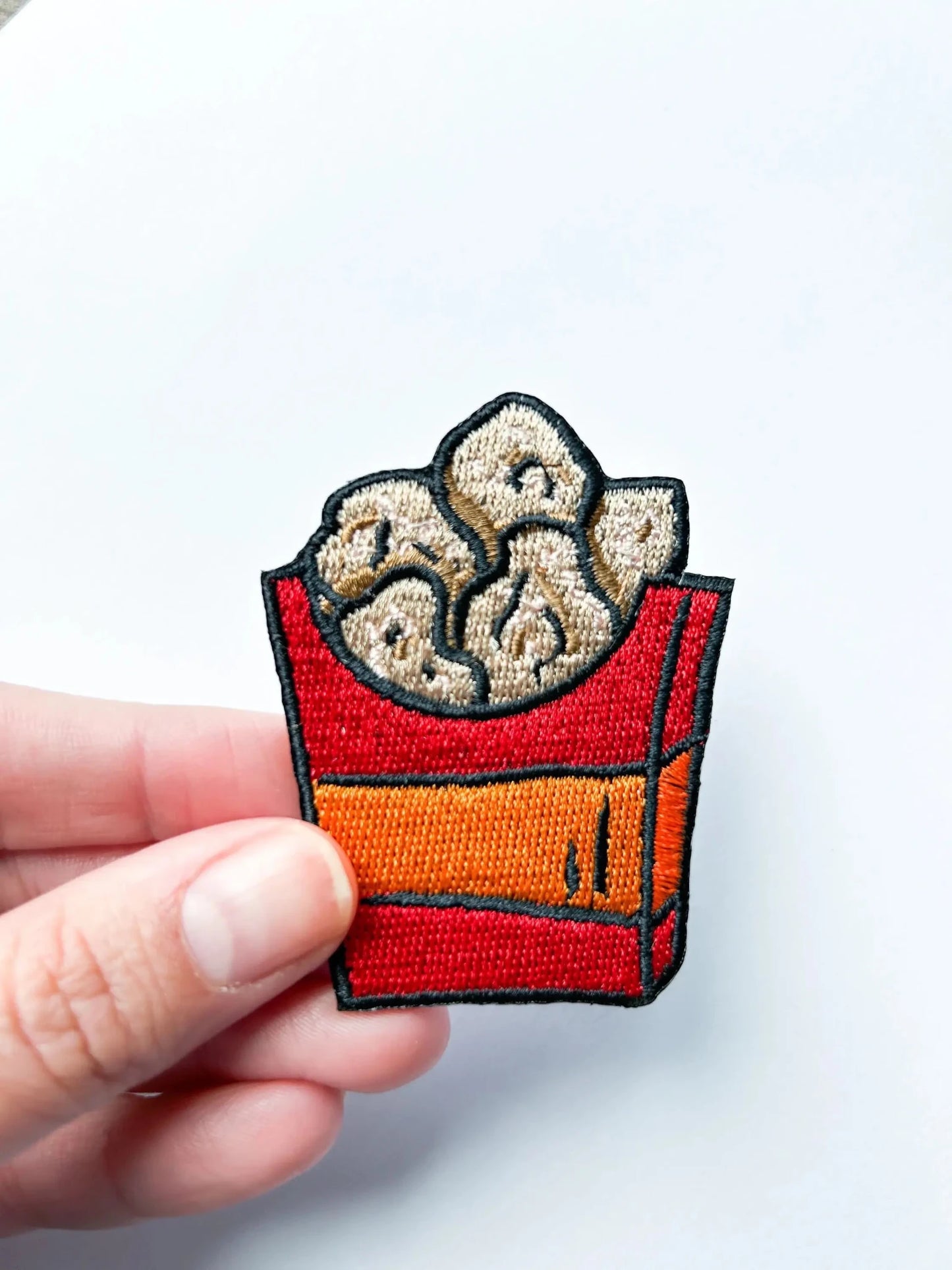 Chicken Nugget Patch Iron - On Embroidered Patch  - Bria Blair Creative