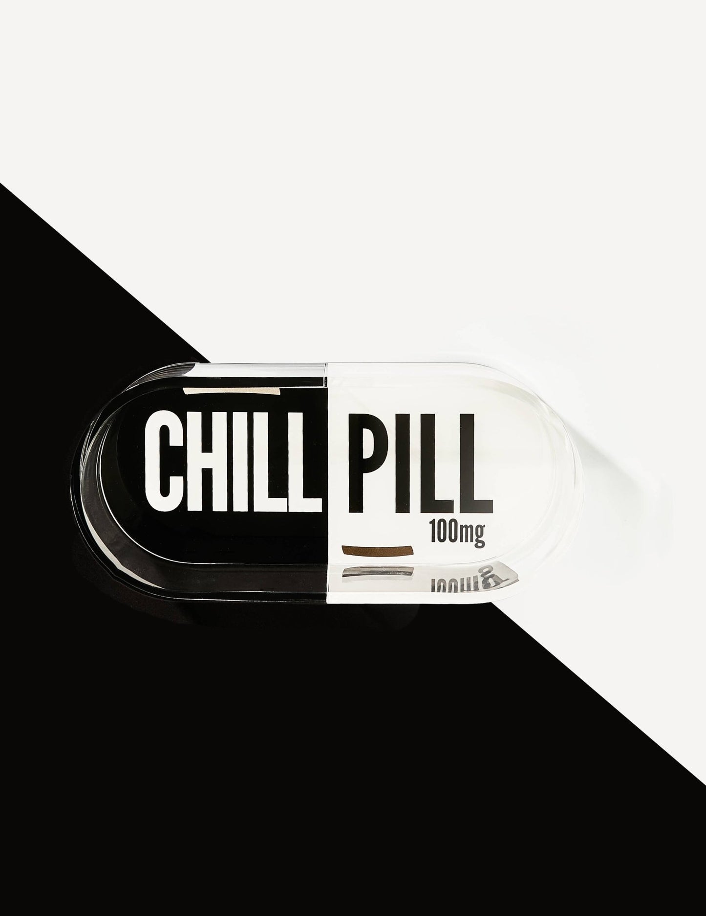 Chill Pill Trinket Tray in Black & White - Bria Blair Creative