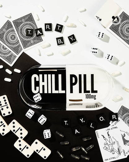 Chill Pill Trinket Tray in Black & White - Bria Blair Creative
