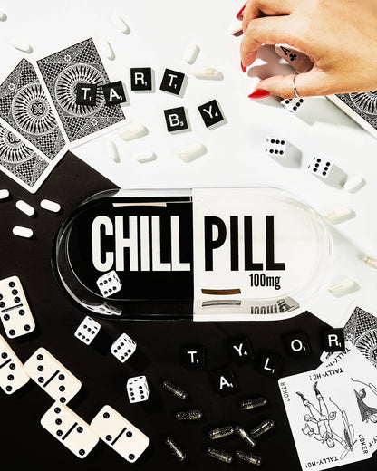 Chill Pill Trinket Tray in Black & White - Bria Blair Creative