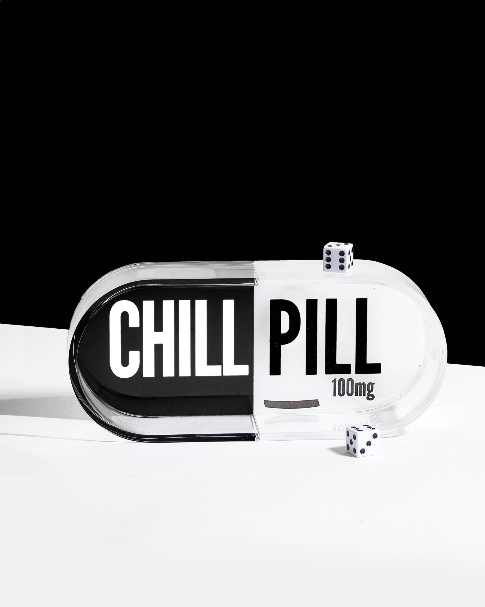 Chill Pill Trinket Tray in Black & White - Bria Blair Creative