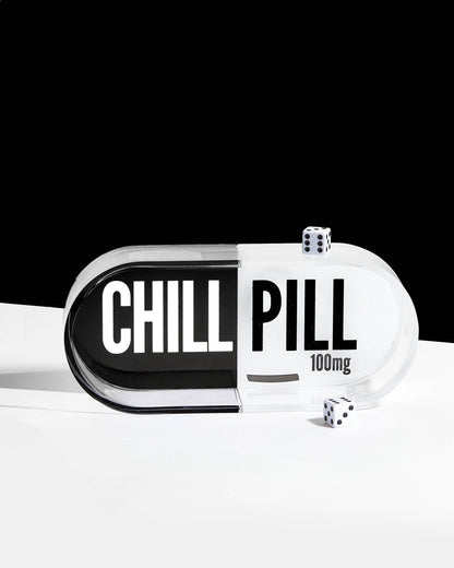 Chill Pill Trinket Tray in Black & White - Bria Blair Creative