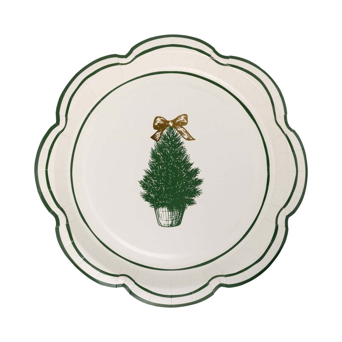 CHL1240 - Green Christmas Tree 9" Dinner Plates - Bria Blair Creative
