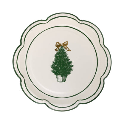 CHL1240 - Green Christmas Tree 9" Dinner Plates - Bria Blair Creative