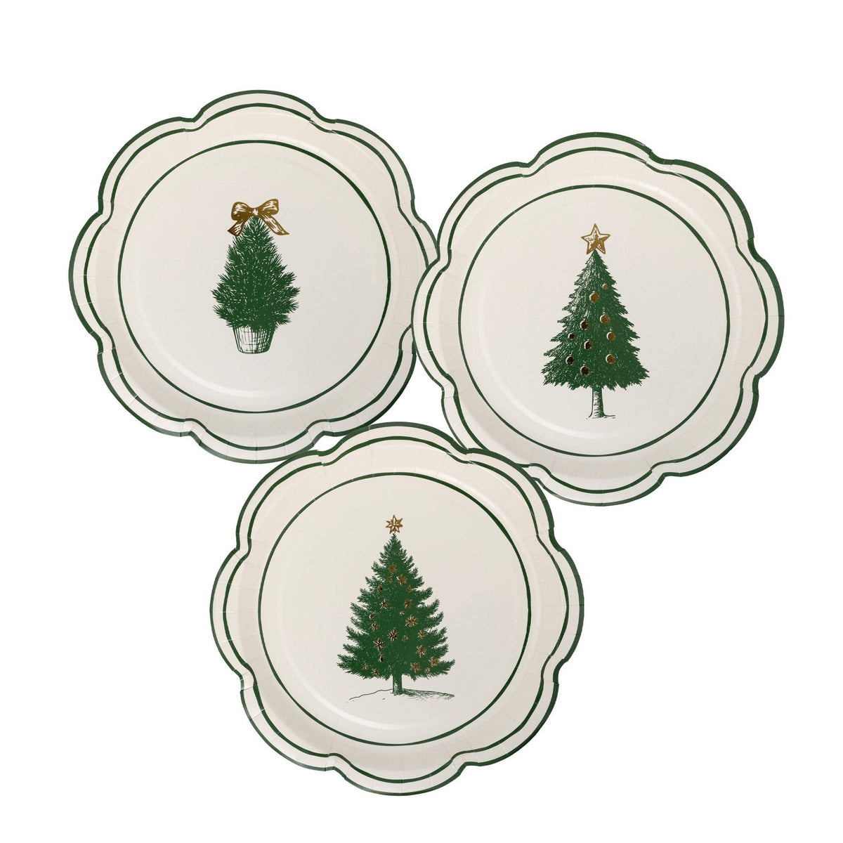 CHL1240 - Green Christmas Tree 9" Dinner Plates - Bria Blair Creative