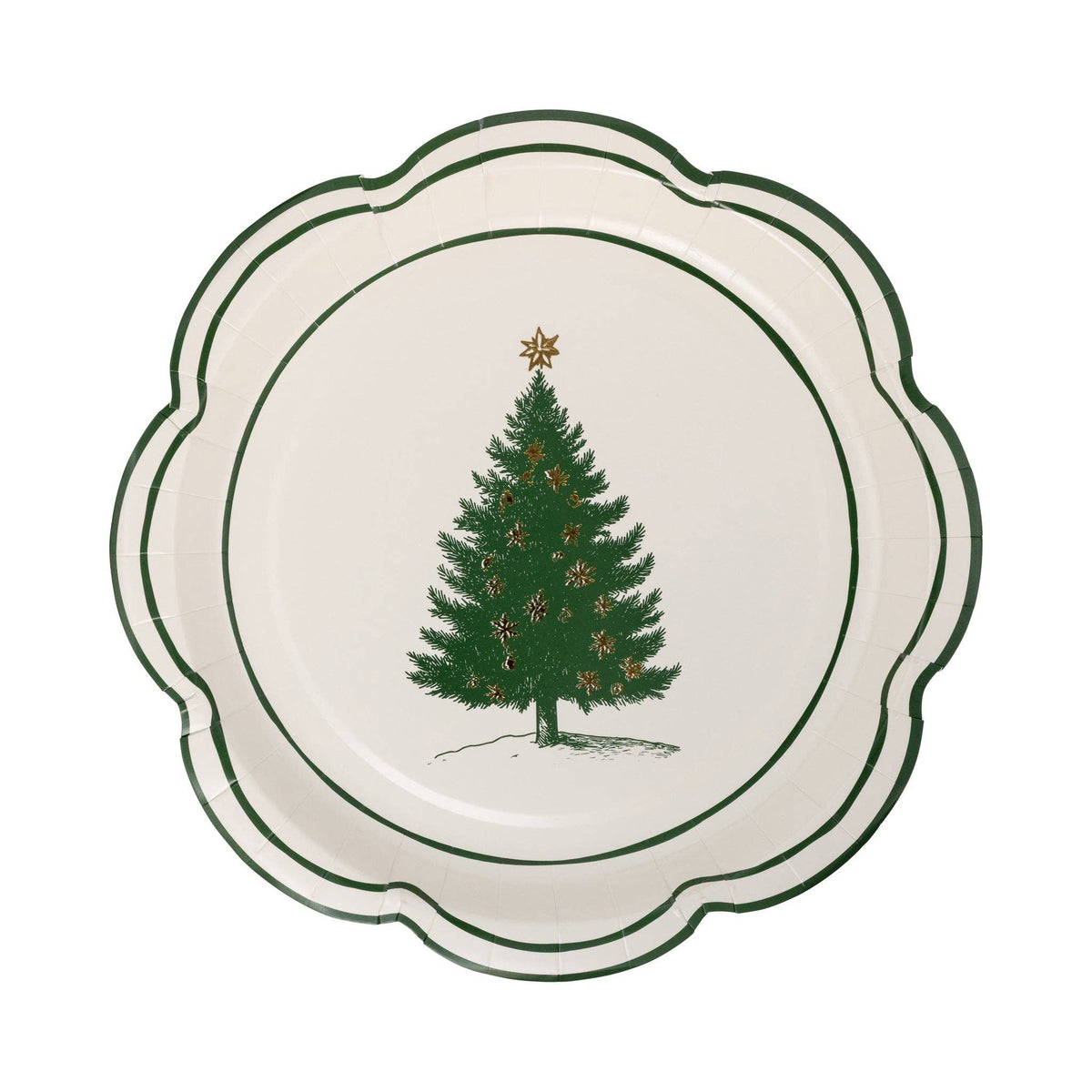 CHL1240 - Green Christmas Tree 9" Dinner Plates - Bria Blair Creative