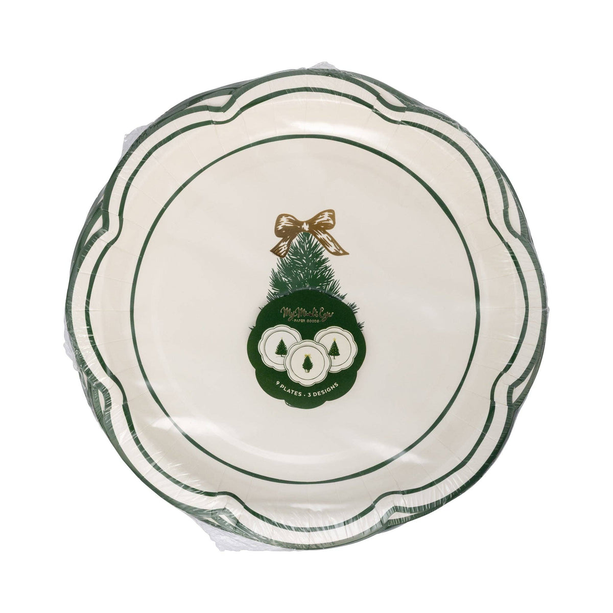 CHL1240 - Green Christmas Tree 9" Dinner Plates - Bria Blair Creative