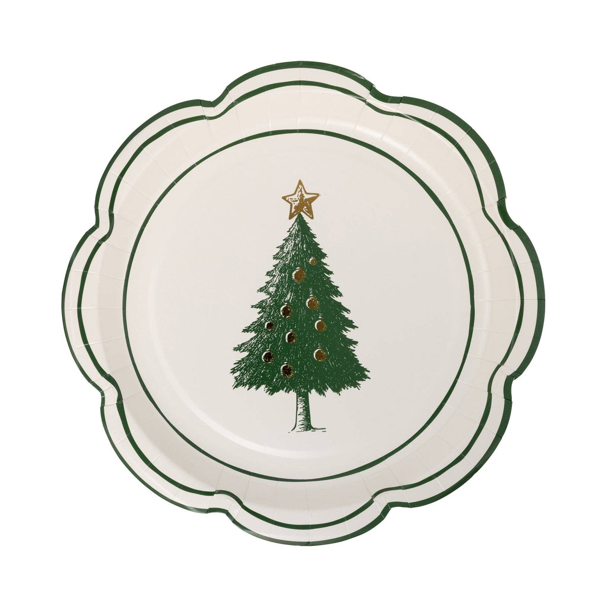 CHL1240 - Green Christmas Tree 9" Dinner Plates - Bria Blair Creative