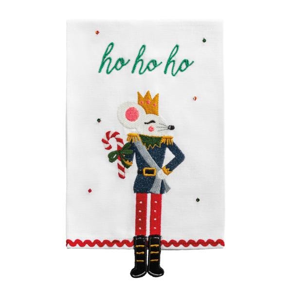 Christmas Rat Dangle Embroidery Towel - Bria Blair Creative