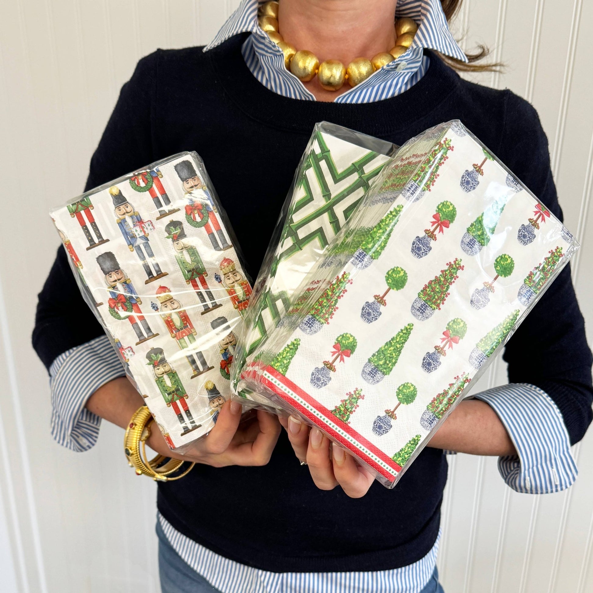 Christmas Topiaries Paper Guest Towels | Luxe Pack of 40 - Bria Blair Creative