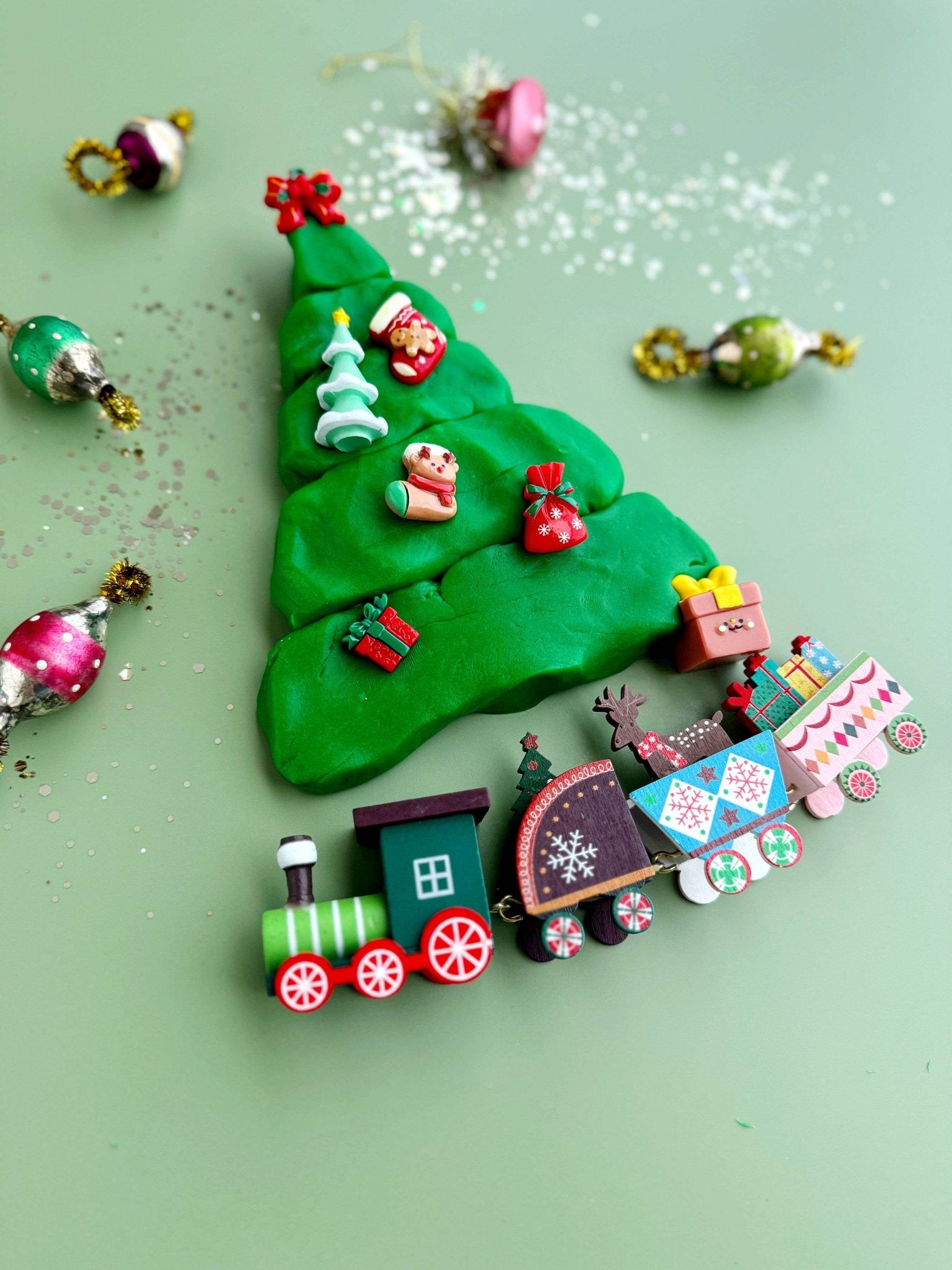 Christmas Train Sensory Play Dough Play Kit - Bria Blair Creative
