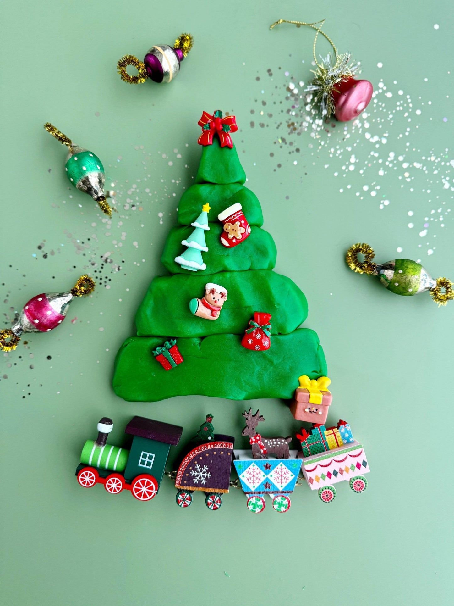 Christmas Train Sensory Play Dough Play Kit - Bria Blair Creative