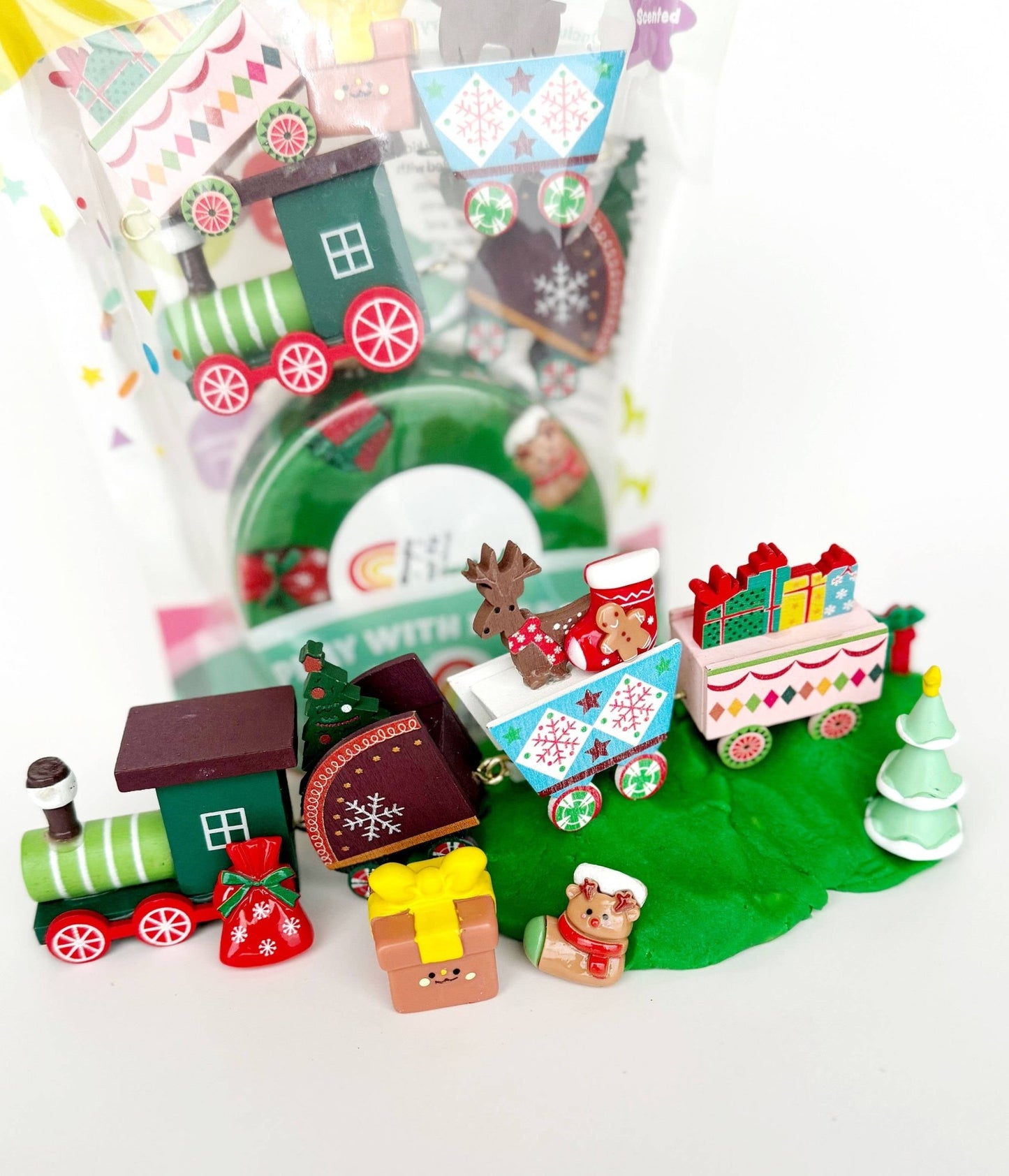 Christmas Train Sensory Play Dough Play Kit - Bria Blair Creative