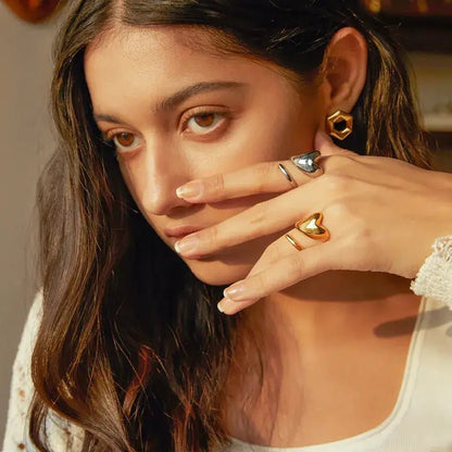 Chunky Wrap Around Heart Ring: Gold - Bria Blair Creative