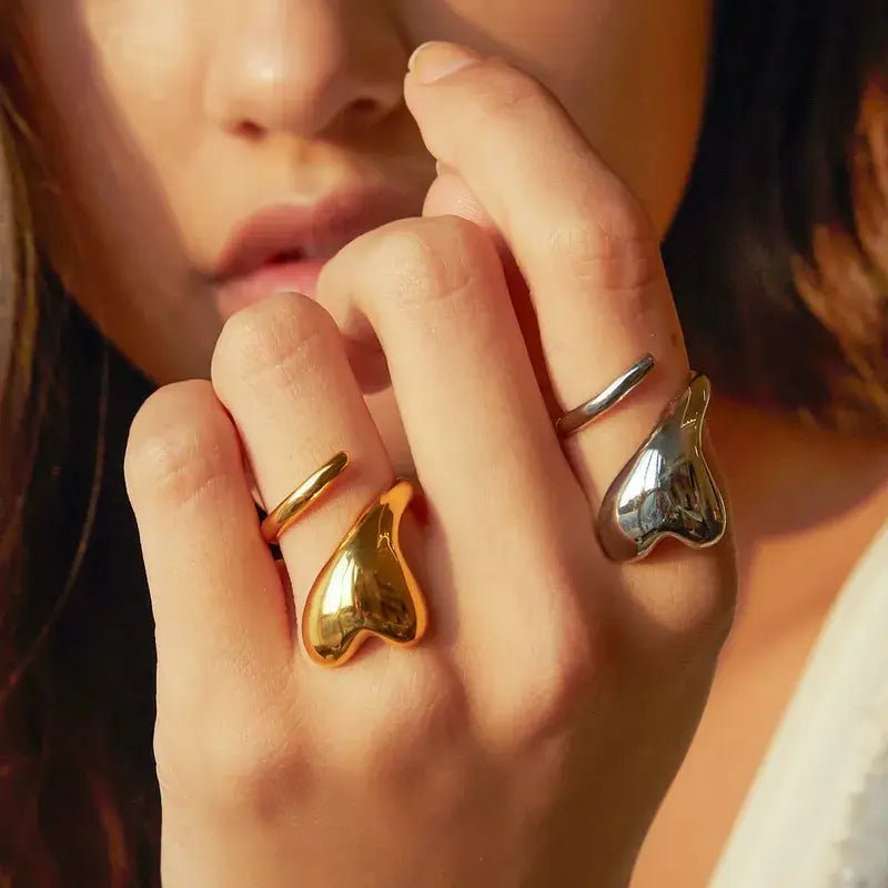 Chunky Wrap Around Heart Ring: Gold - Bria Blair Creative