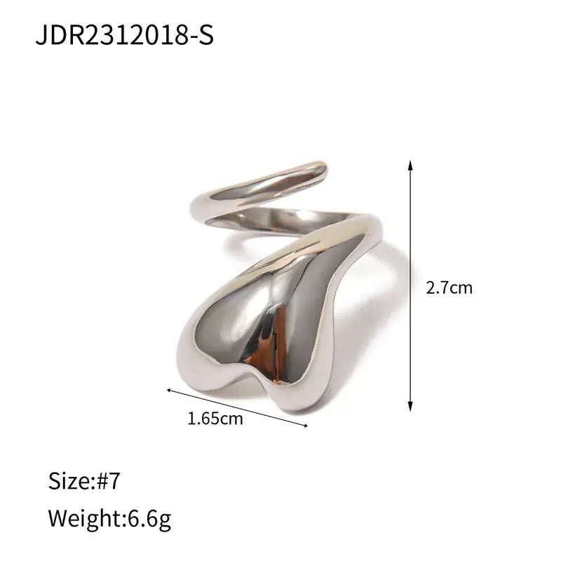 Chunky Wrap Around Heart Ring: Gold - Bria Blair Creative