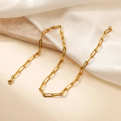 Classic Paper Clip Necklace Paperclip in Gold or Silver: Silver - Bria Blair Creative