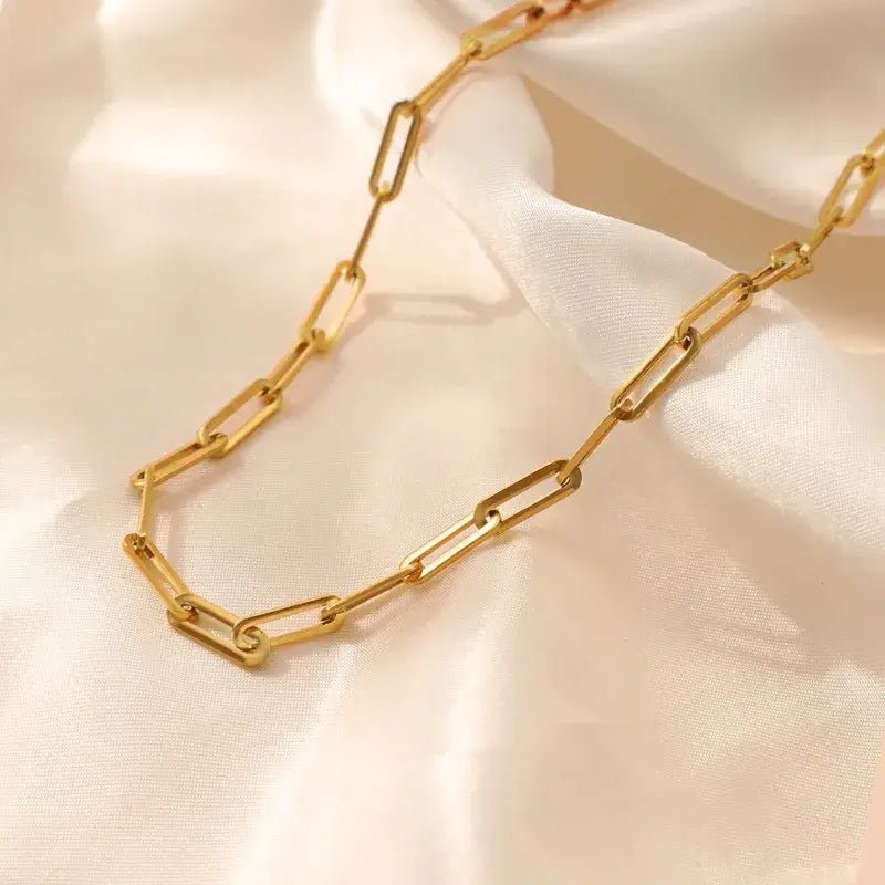 Classic Paper Clip Necklace Paperclip in Gold or Silver: Silver - Bria Blair Creative
