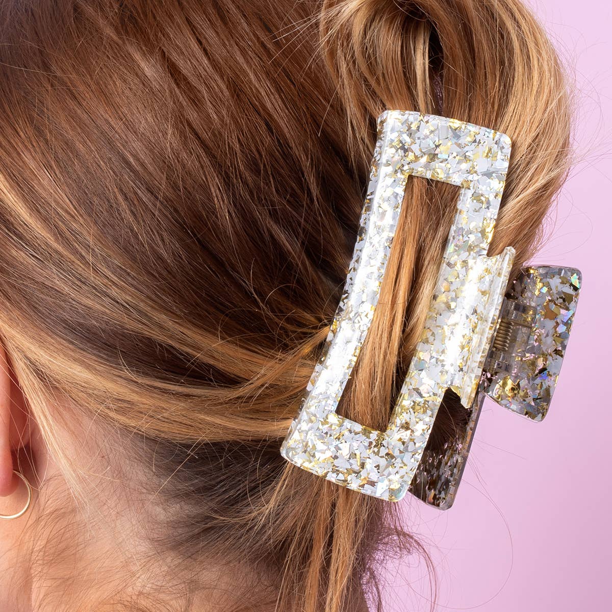 Claw Hair Clip - Pearl + Gold Confetti - Bria Blair Creative