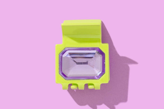 Claw Hair Clip - Small - Green w/ Purple Emerald Gemstones - Bria Blair Creative