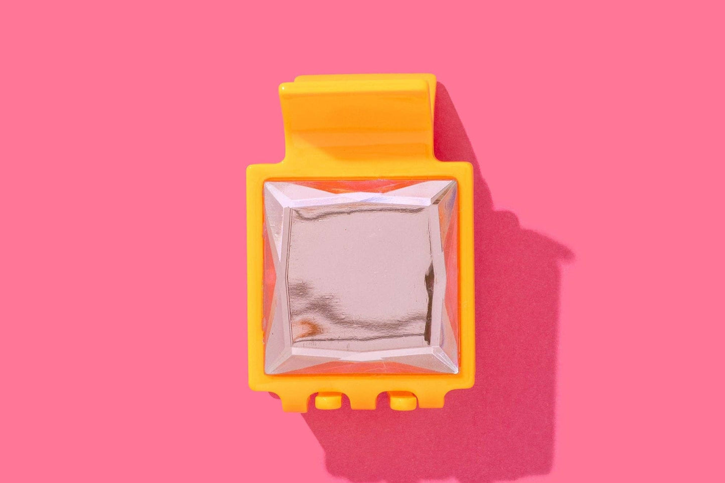 Claw Hair Clip - Small - Orange w/ Pink Square Gemstones - Bria Blair Creative