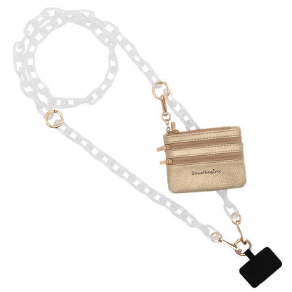 Clip & Go Crossbody Ice Chain Phone Accessory : Ice Tea - Brown Pouch - Bria Blair Creative