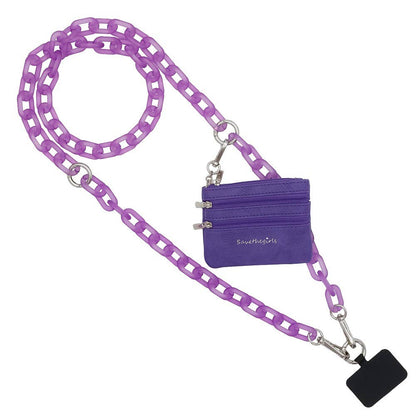 Clip & Go Crossbody Ice Chain Phone Accessory : Ice Tea - Brown Pouch - Bria Blair Creative