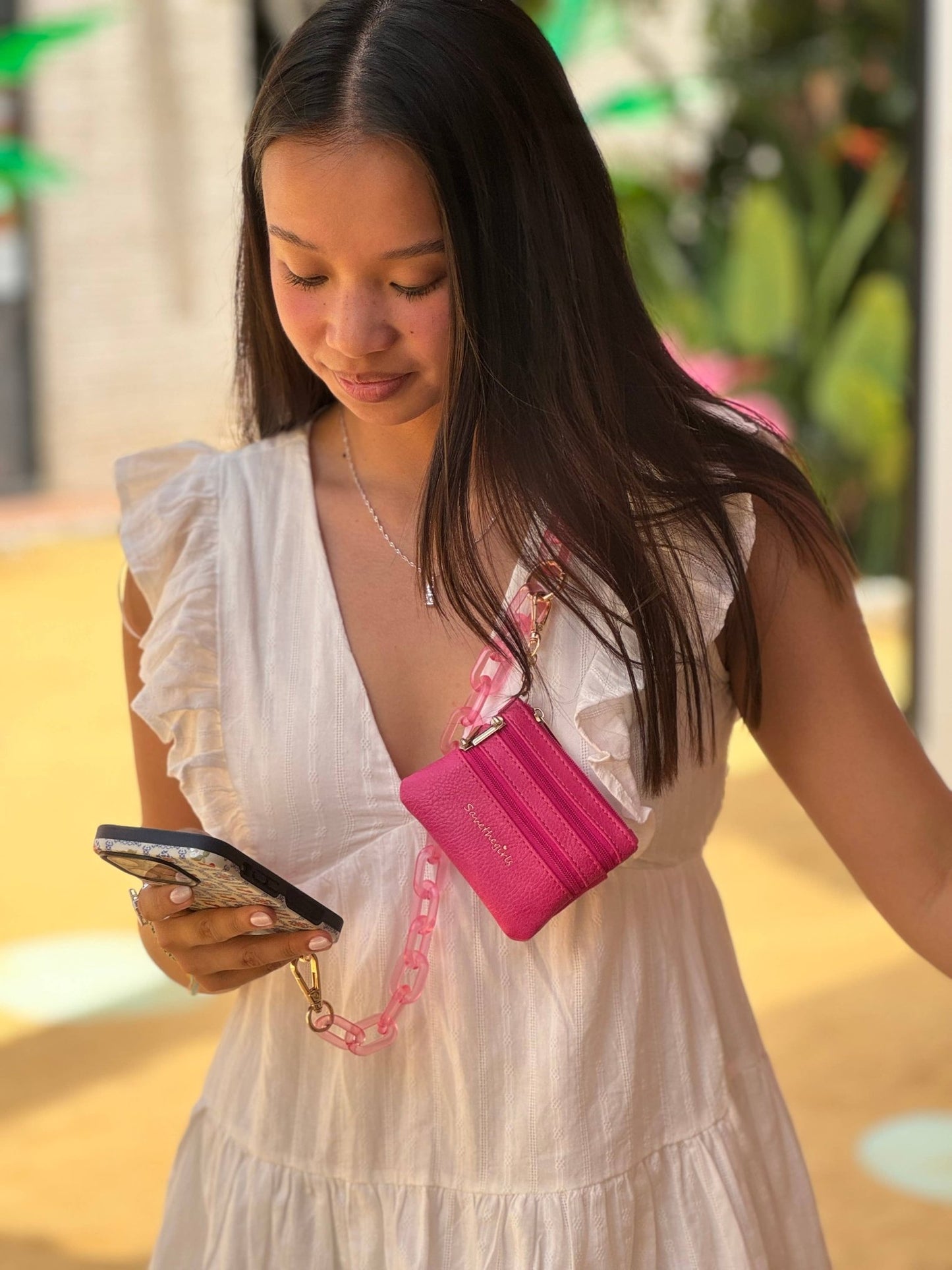 Clip & Go Crossbody Ice Chain Phone Accessory : Ice Tea - Brown Pouch - Bria Blair Creative