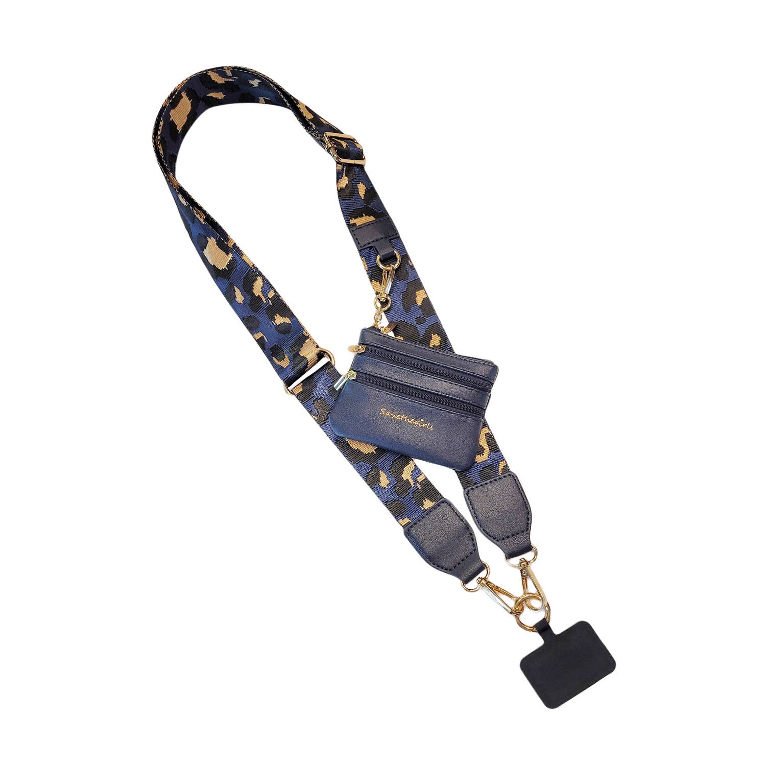 Clip & Go Crossbody Strap with Pouch - Leopard Collection: Pink/Black - Bria Blair Creative