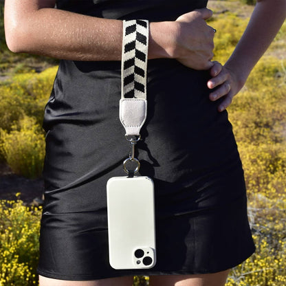 Clip & Go Strap w/Zippered Pouch Chevron: Navy/Cream Chevron - Bria Blair Creative