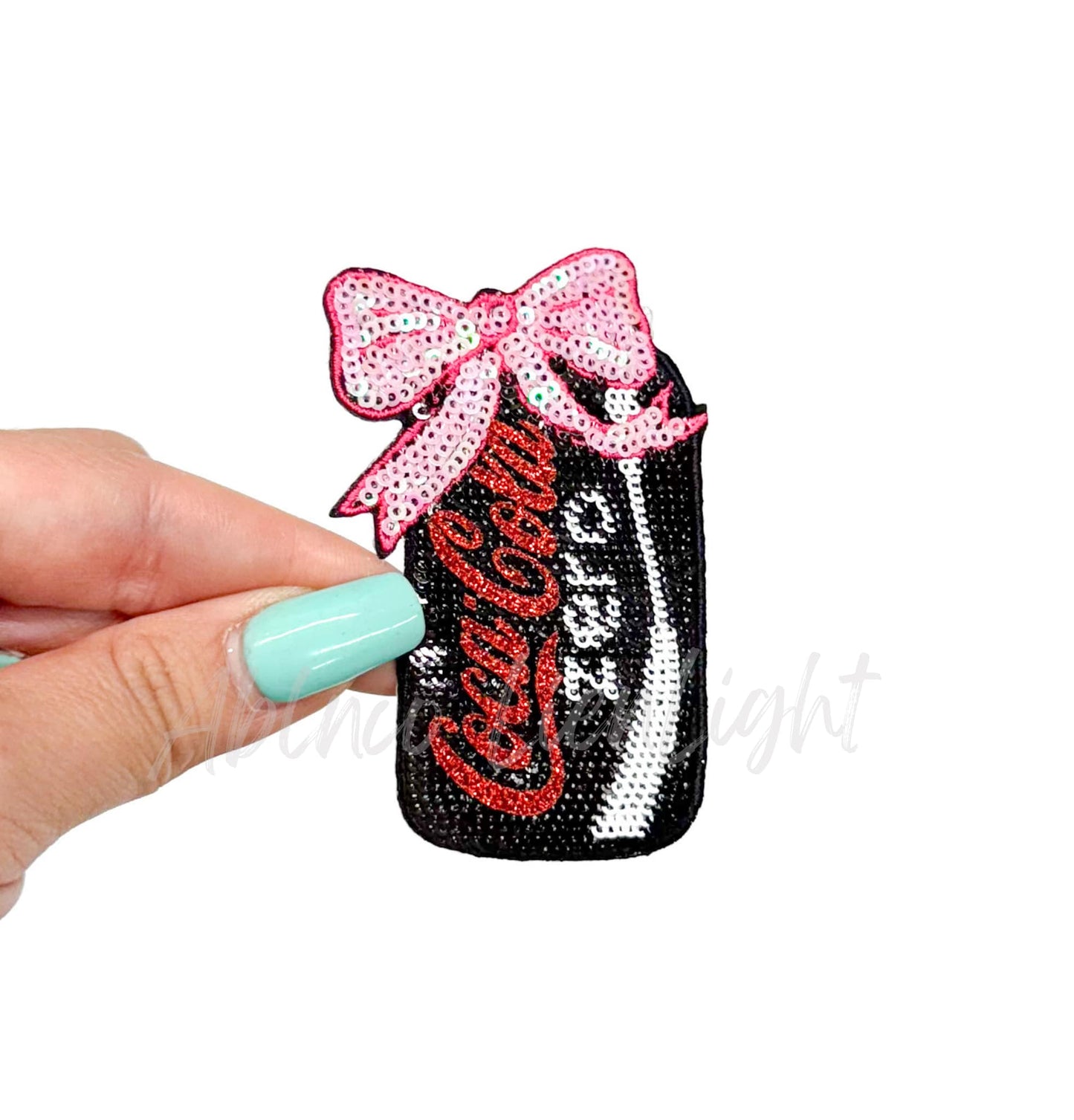 Coke Zero Checkered Bow Sequins Patch - Small  - Bria Blair Creative