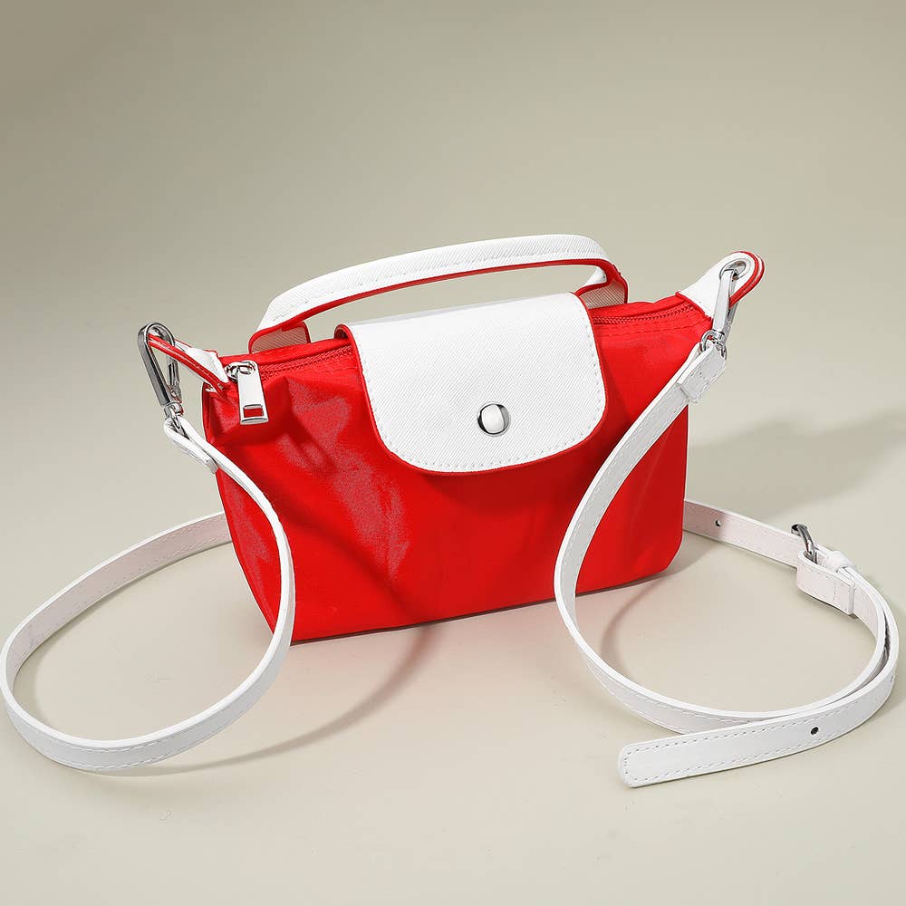 Compact Two Tone Handbag / Crossbody Bag: Pink&Green - Bria Blair Creative