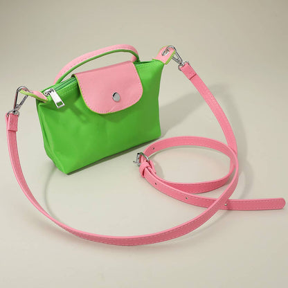 Compact Two Tone Handbag / Crossbody Bag: Pink&Green - Bria Blair Creative