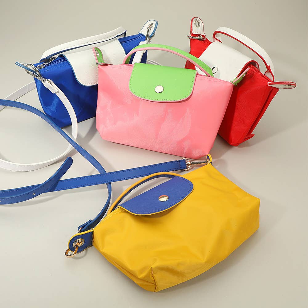 Compact Two Tone Handbag / Crossbody Bag: Red,White - Bria Blair Creative