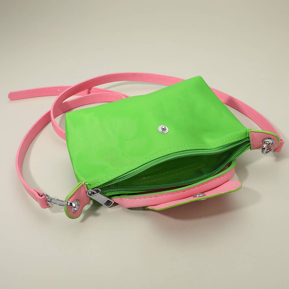 Compact Two Tone Handbag / Crossbody Bag: Red,White - Bria Blair Creative