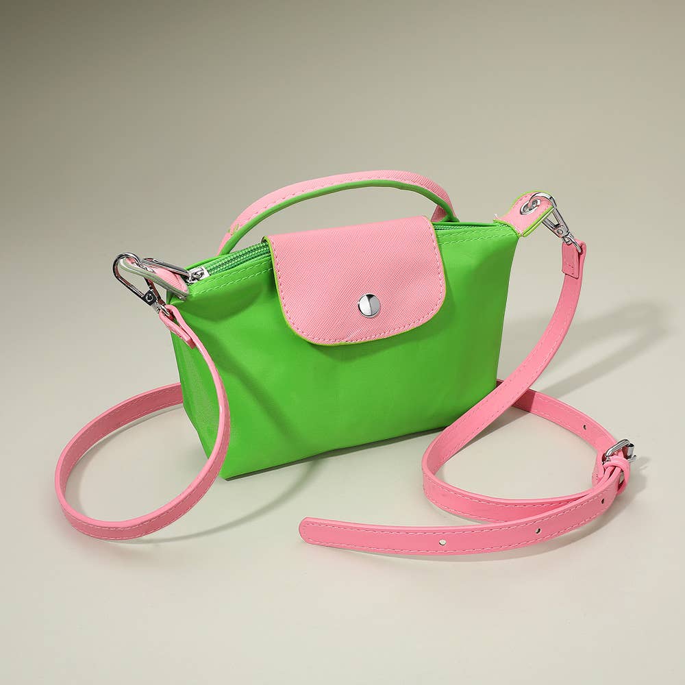 Compact Two Tone Handbag / Crossbody Bag: Red,White - Bria Blair Creative