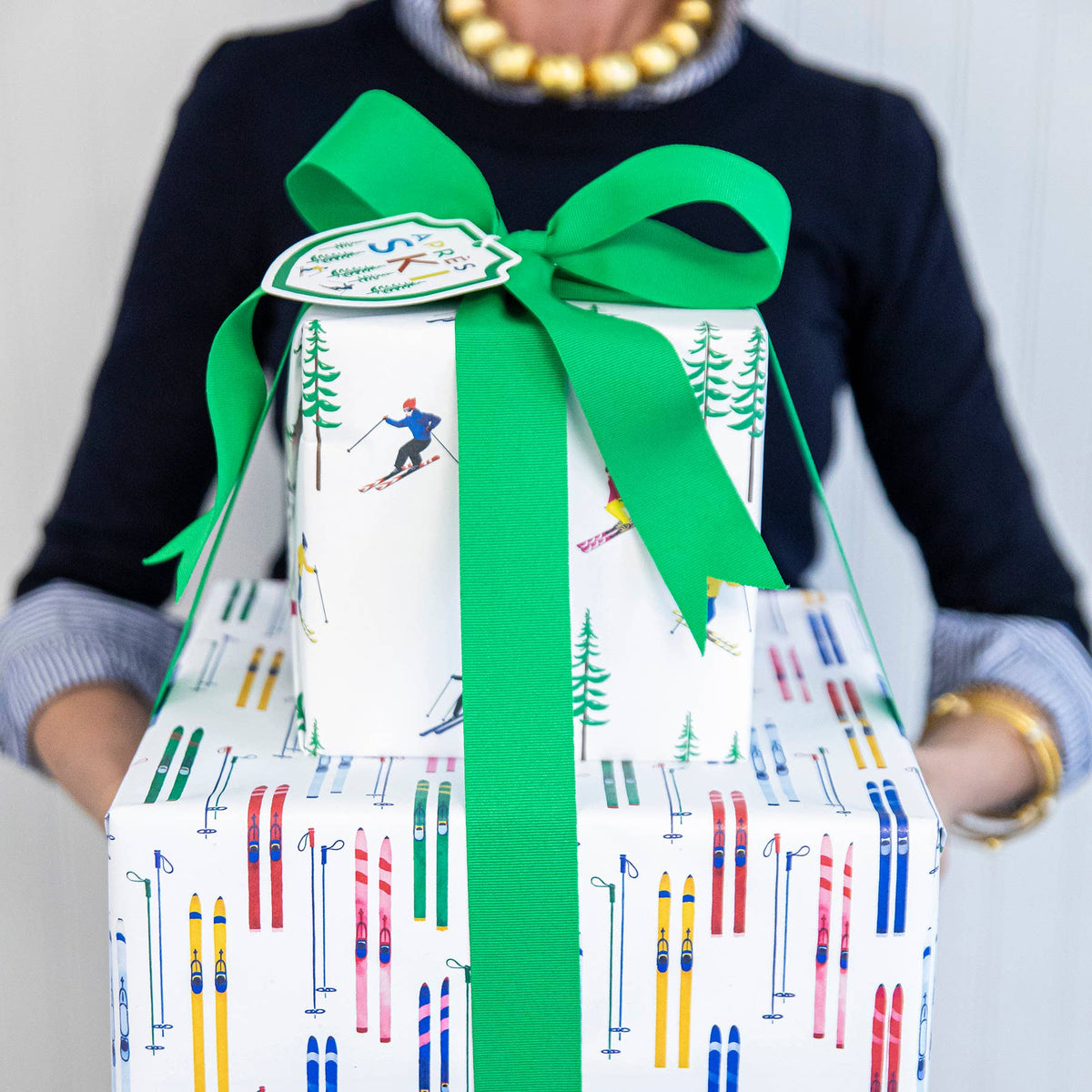 Continuous Roll Gift Wrap | Colorful Skis - Bria Blair Creative