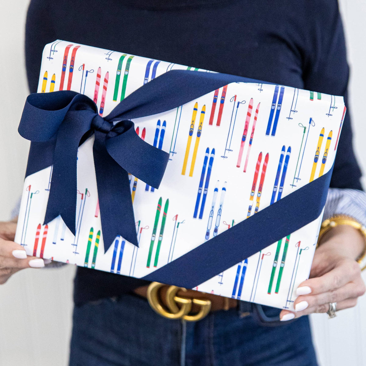 Continuous Roll Gift Wrap | Colorful Skis - Bria Blair Creative